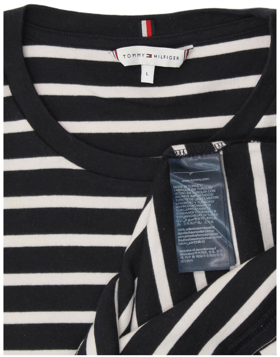 Tricou pentru femei Tommy Hilfiger Top UK 14 mare, bleumarin, bumbac cu dungi