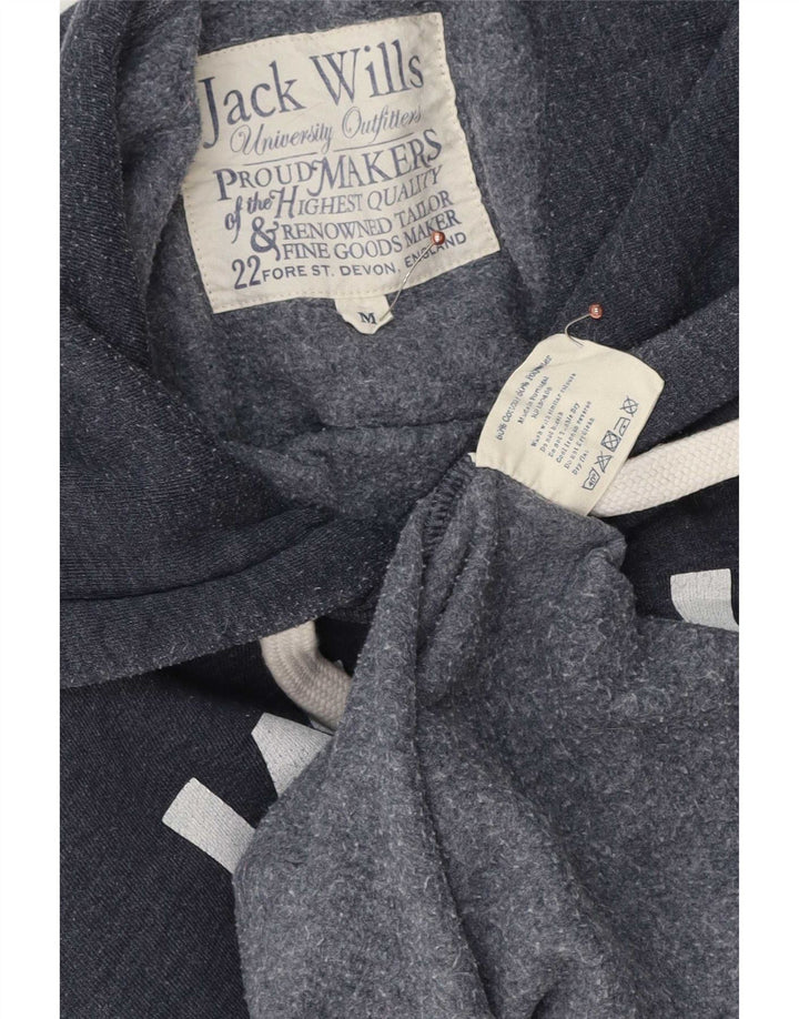 Pulover Jack Wills pentru bărbați cu capota cu grafică, bumbac mediu, albastru bleumarin