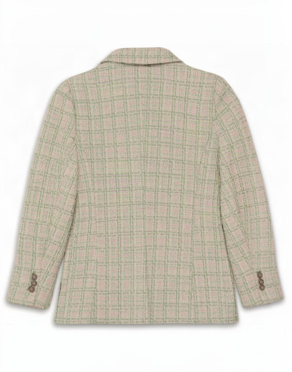 Jachetă Blazer pentru femei Zara UK 12 Medium Green Check