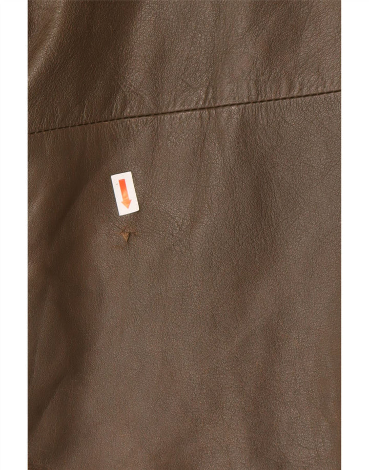 VINTAGE Mens Leather Jacket IT 46 Small Brown Leather Vintage Vintage and Second-Hand Vintage from Messina Hembry 
