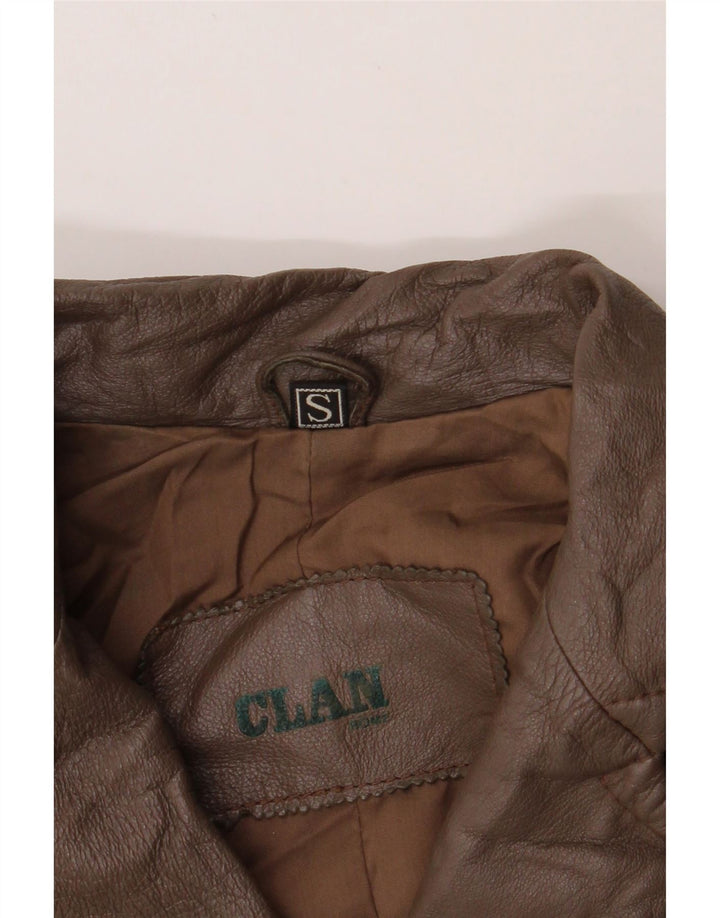 VINTAGE Womens Leather Jacket UK 10 Small Brown Vintage Vintage and Second-Hand Vintage from Messina Hembry 