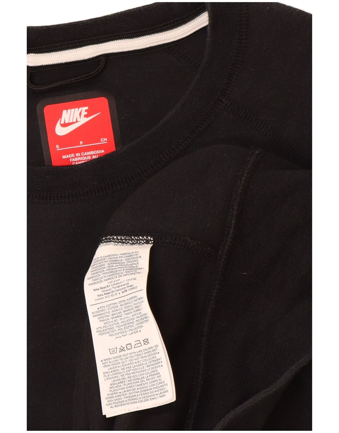 Pulover Nike pentru bărbați, bumbac mic, negru