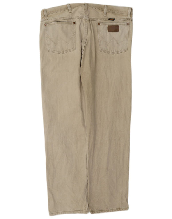 Blugi drepti pentru bărbați Wrangler W38 L32 bumbac bej