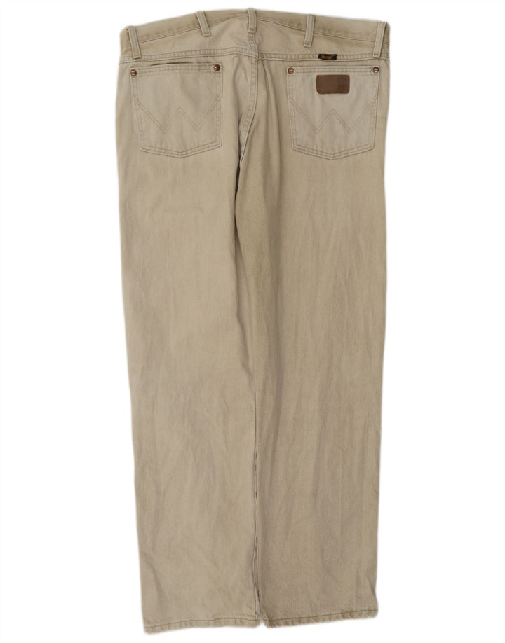 Blugi drepti pentru bărbați Wrangler W38 L32 bumbac bej