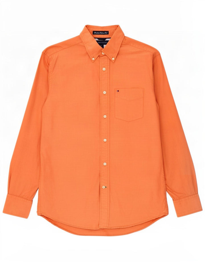 Cămașă Tommy Hilfiger pentru bărbați, bumbac portocaliu mic