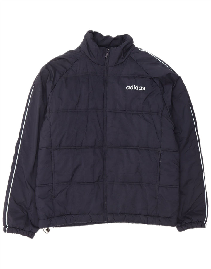Jachetă căptușită pentru bărbați Adidas UK 42 XL bleumarin poliester