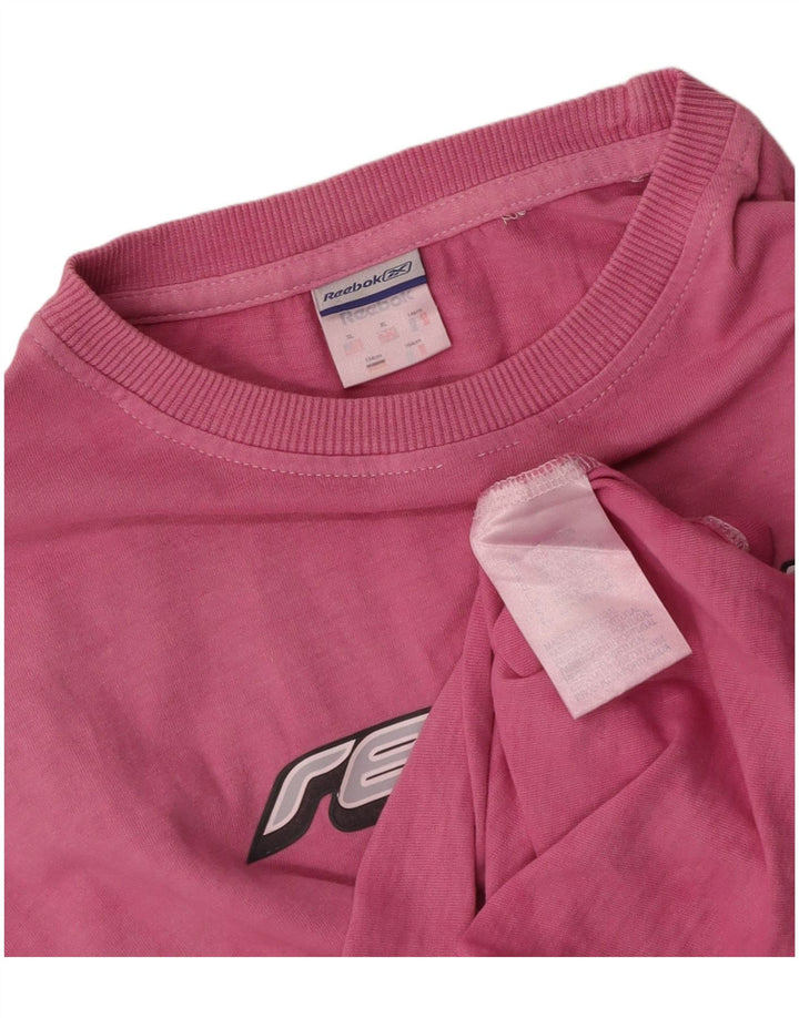 Tricou grafic pentru femei REEBOK Top UK 18 XL bumbac roz