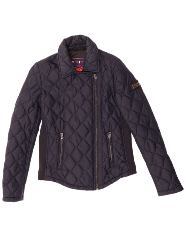 Jachetă matlasată căptușită Superdry pentru femei UK 10 Small Navy Blue Marine