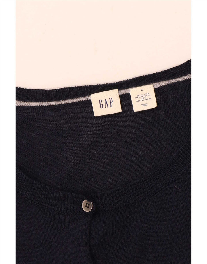 Pulover cardigan pentru femei Gap UK 16 mare Lână bleumarin
