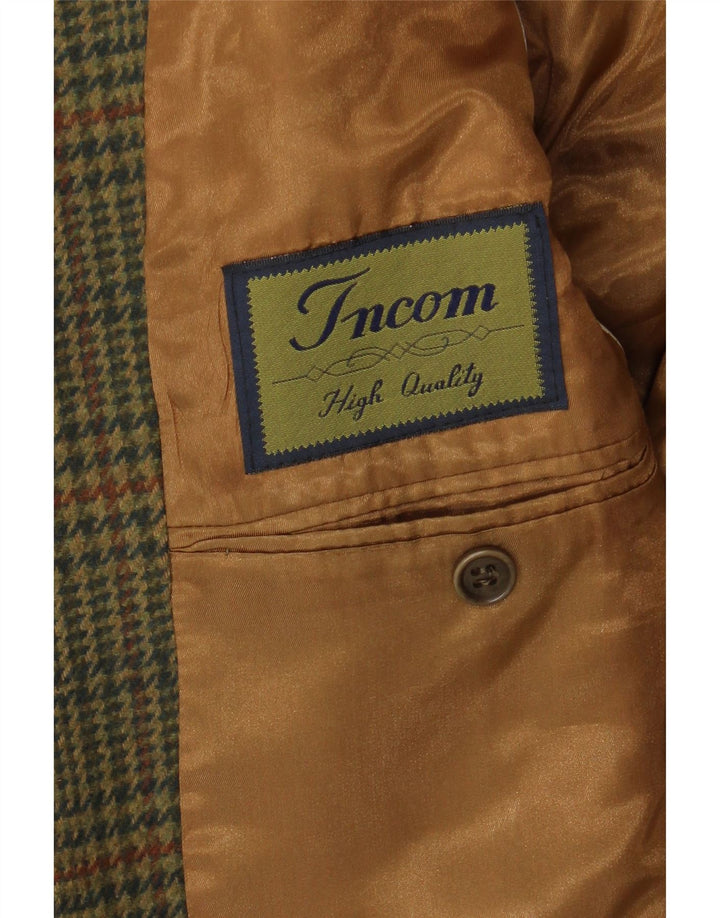 Sacou blazer pentru bărbați Incom cu 2 nasturi UK 38 Medium Khaki Houndstooth