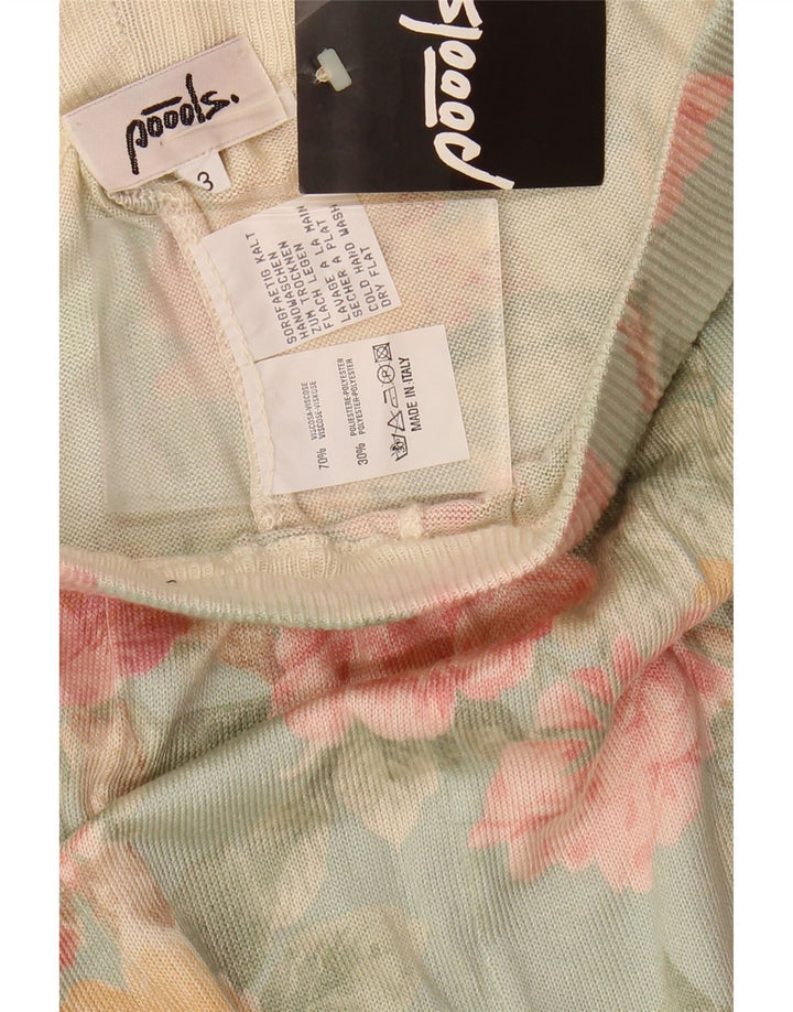 Leggings vintage pentru femei UK 12 Medium Blue Floral Viscose