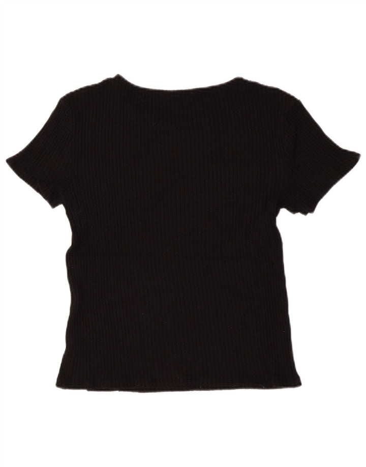 Tricou Crop pentru femei Zara UK 12 Medium Negru