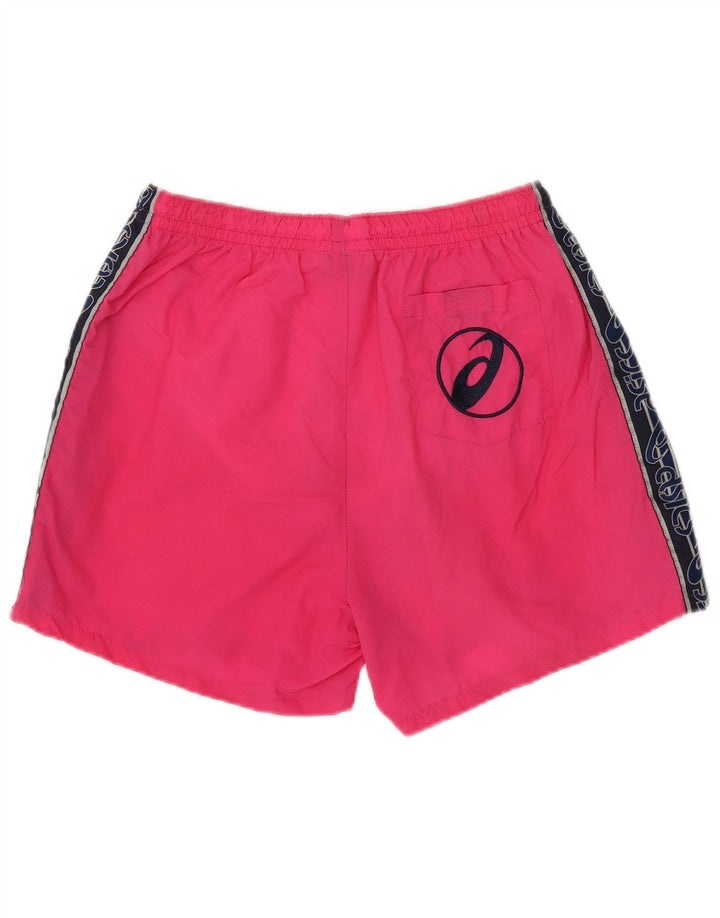 Pantaloni scurți de înot grafic Asics pentru bărbați, mari, roz, poliamidă color bloc
