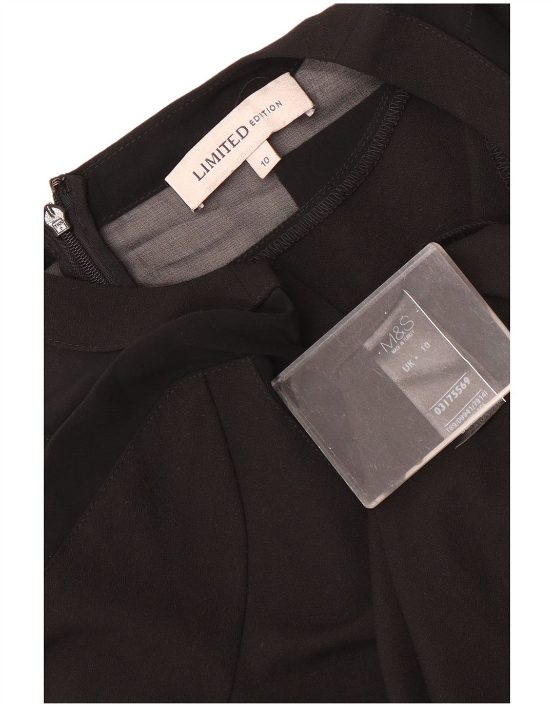 Rochie pentru femei Marks & Spencer, cu mâneci 3/4, poliester negru, UK 10