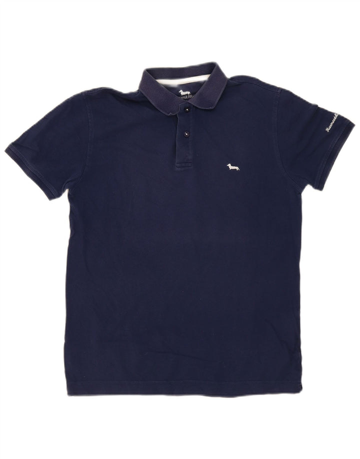 Cămașă polo Harmont & Blaine pentru bărbați, bumbac, albastru bleumarin