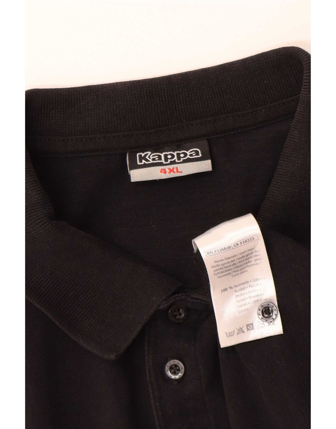 Cămașă polo pentru bărbați Kappa 4XL bumbac negru