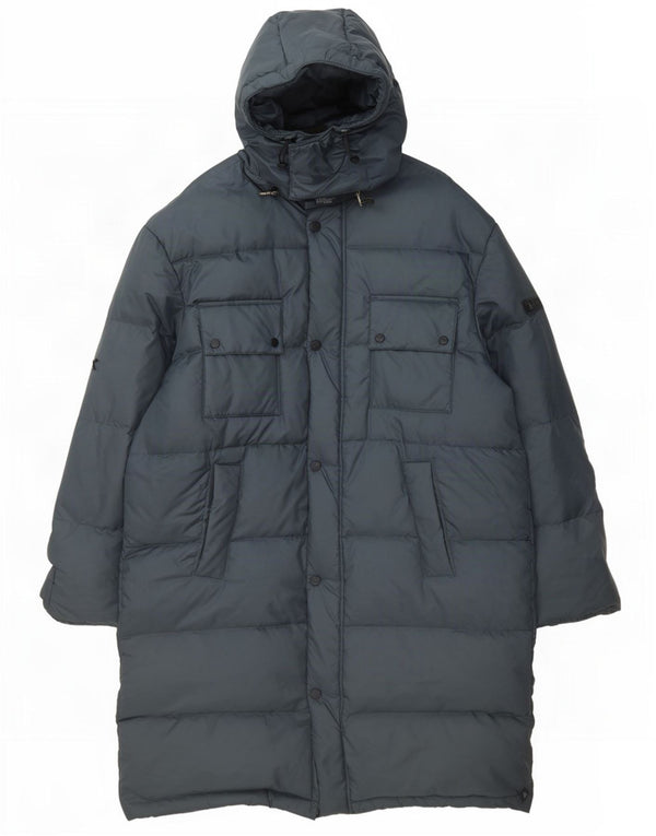 Palton căptușit cu glugă Diadora pentru bărbați UK 40 mare, albastru, poliamidă