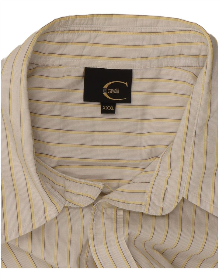 Cămașă pentru bărbați Just Cavalli 3XL, albă, cu dungi