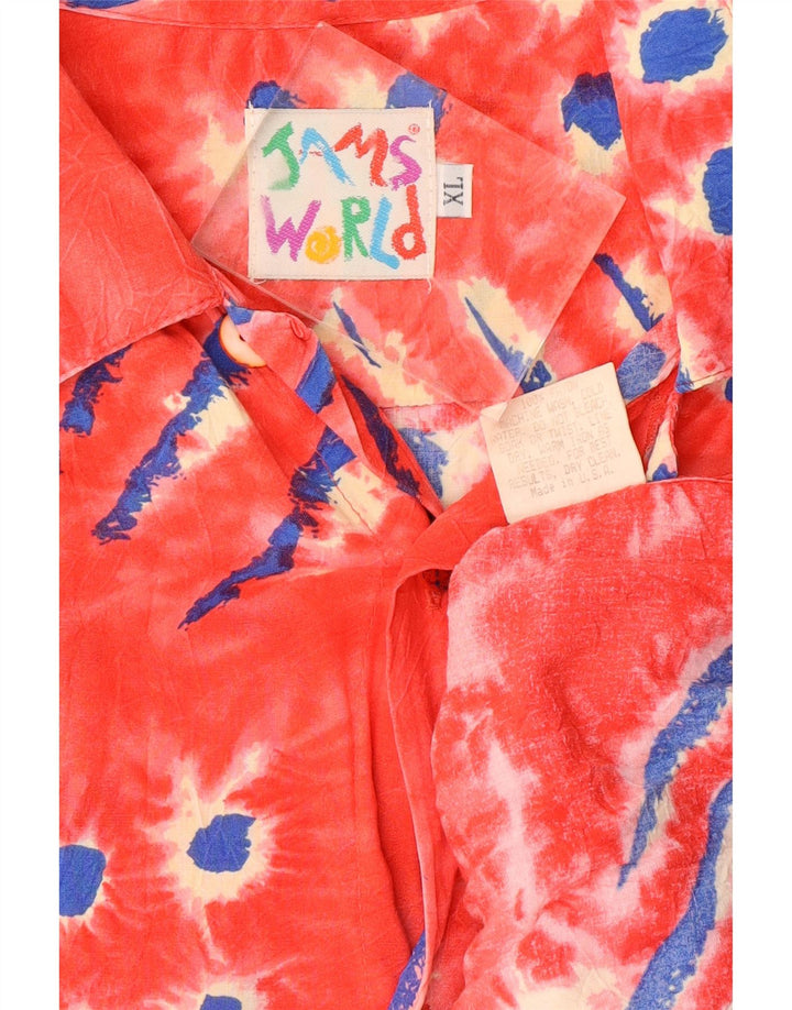 Cămașă cu mânecă scurtă pentru bărbați JAMS WORLD XL, roșu, raion floral