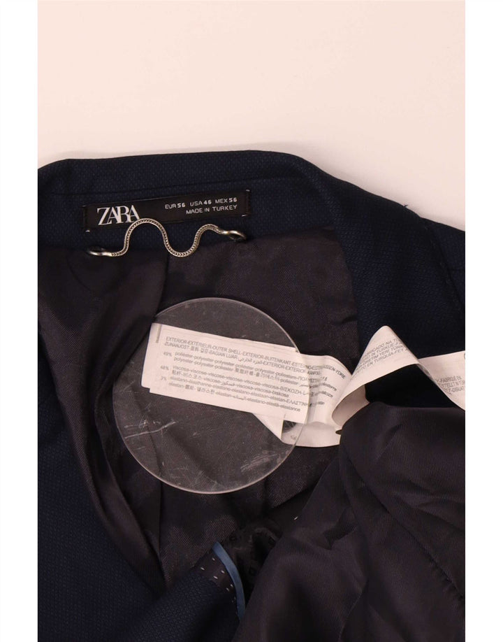 Blazer pentru bărbați Zara cu 2 nasturi EU 56 XL Poliester bleumarin