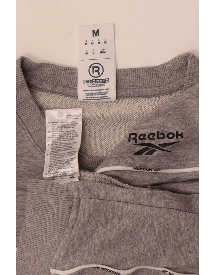 Pulover Reebok pentru bărbați, bumbac, gri mediu