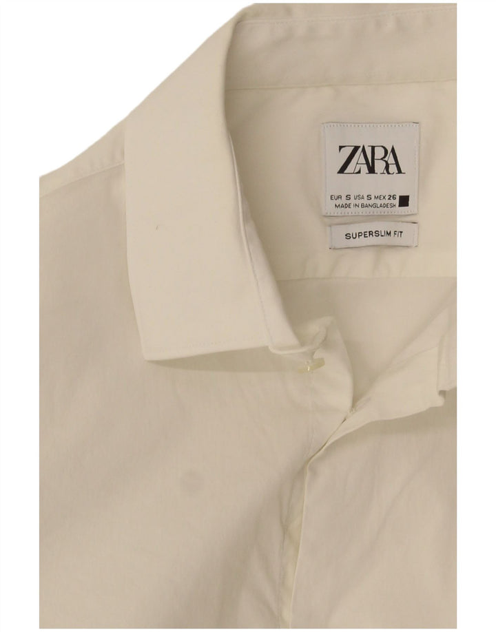Cămașă Zara bărbați Super Slim Fit Mic Alb