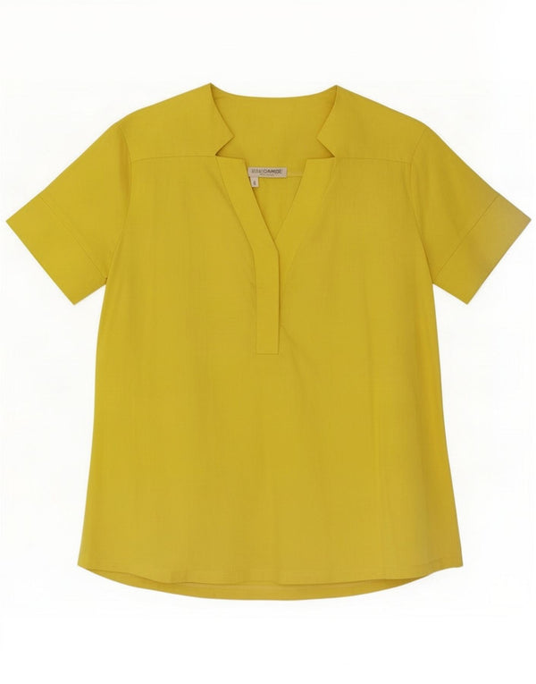 Naracamicie Womens Bluse Top UK 12 Medium Yellow Bumbac