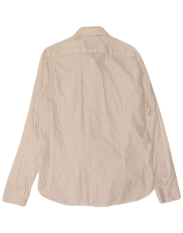 Cămașă Slim Fit Dkny pentru bărbați, bumbac alb mediu