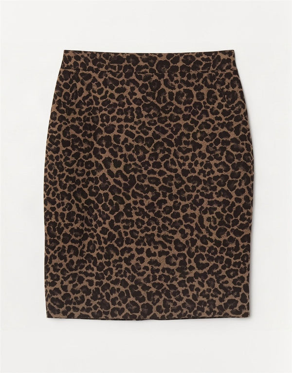 Fusta dreaptă pentru femei Marks & Spencer UK 16 Large W34 Beige Animal Print
