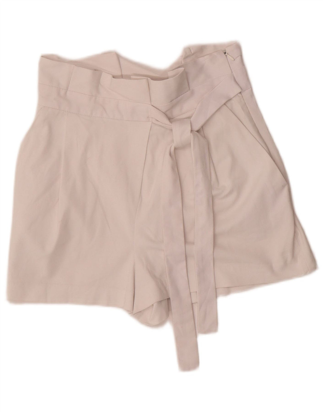 Pantaloni scurți Zara femei cu talie înaltă mici W26 bumbac alb