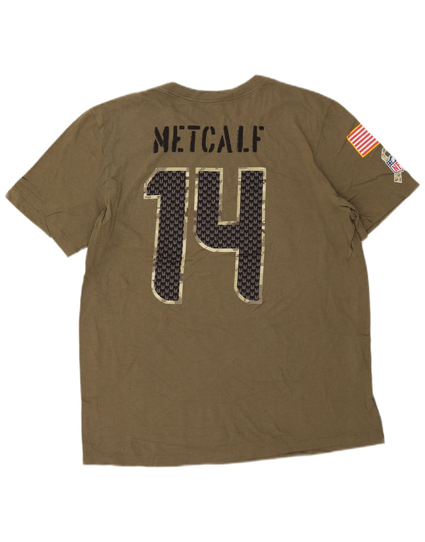 Tricou grafic Nike Seattle Seahawks pentru bărbați Top mare din bumbac kaki