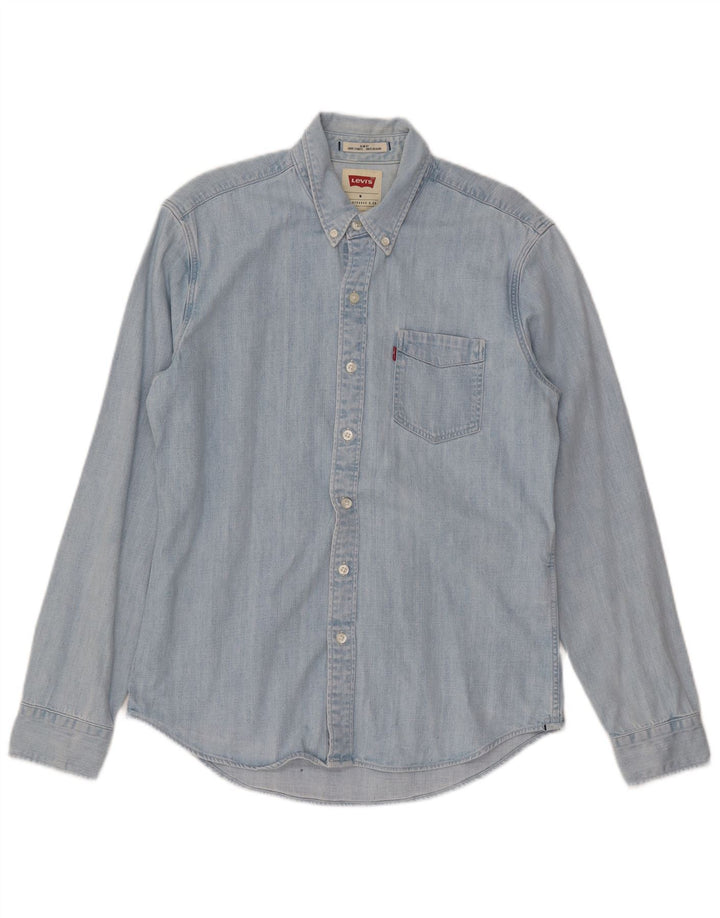 Cămașă din blugi pentru bărbați LEVI'S, bumbac albastru mediu