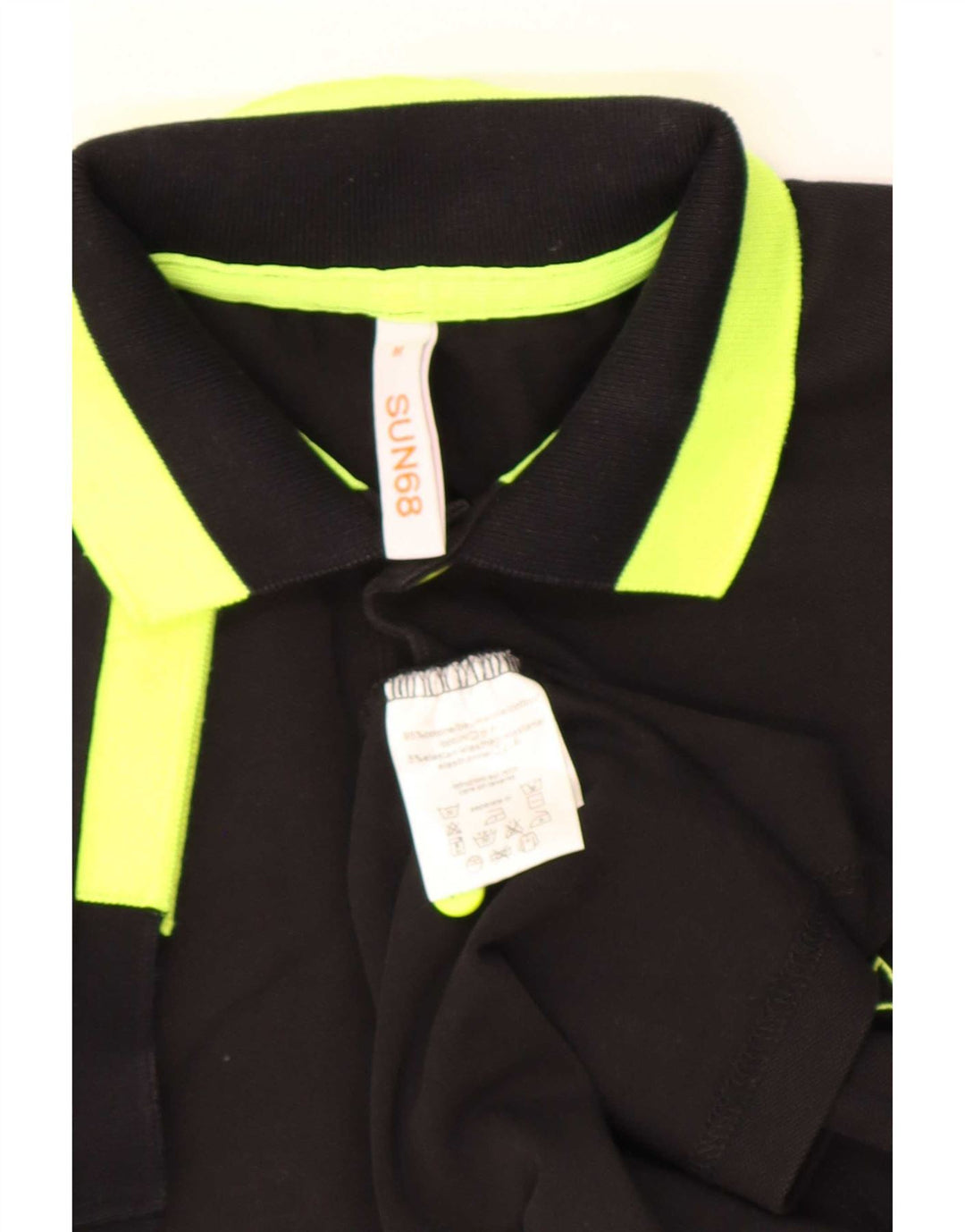 Tricou polo pentru bărbați Sun68, bumbac color bloc mediu, negru