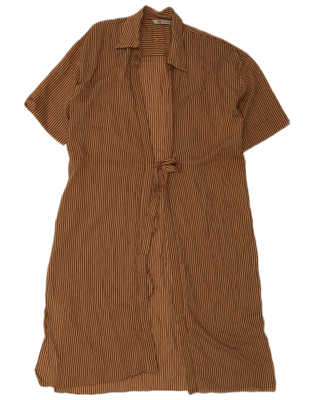 Rochie rochie supradimensionată pentru femei Zara UK 10, maro, cu dungi mici