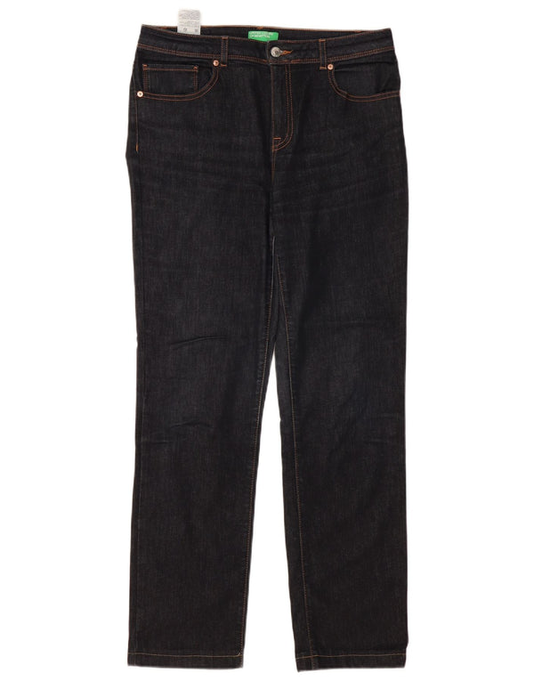 Blugi drepti pentru femei BENETTON W31 L30 bumbac bleumarin