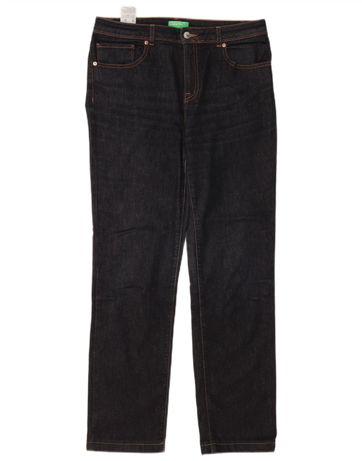 Blugi drepti pentru femei BENETTON W31 L30 bumbac bleumarin