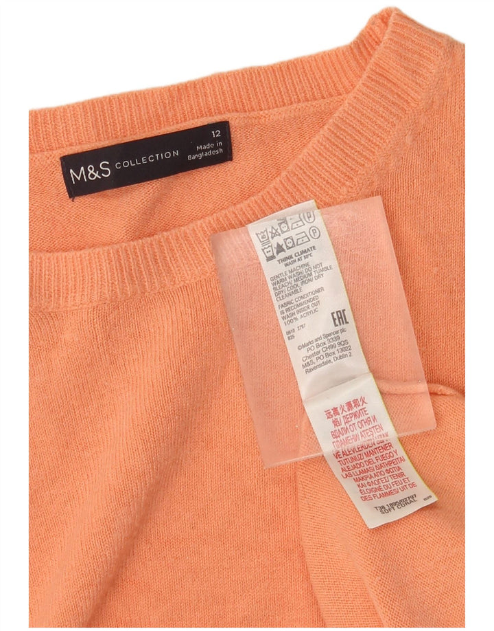 Pulover pentru femei Marks & Spencer cu decolteu triplu UK 12 portocaliu mediu acrilic