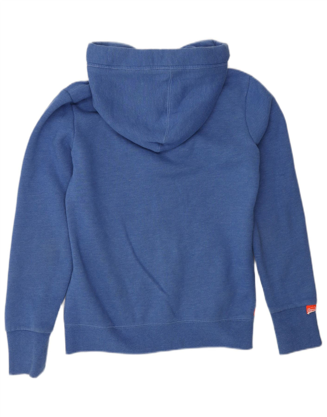 SUPERDRY Pulover cu capota cu fermoar pentru femei UK 10 Bumbac albastru mic