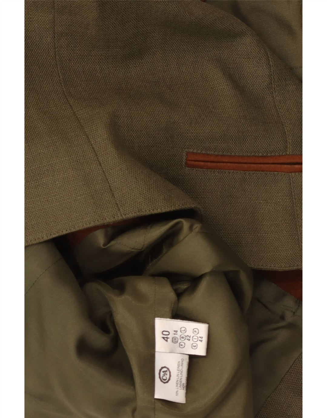 Vestă pentru femei C&A UK 14 Medium Khaki Floral Linen