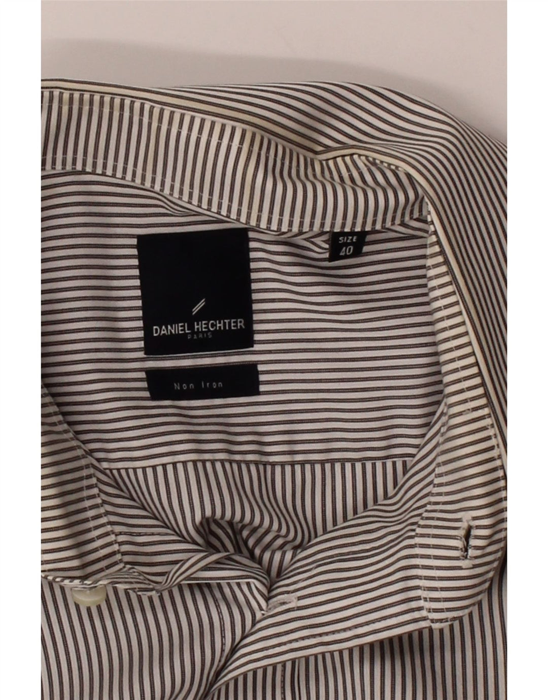 DANIEL HECHTER Mens Shirt Size 40 Medium Grey Pinstripe Cotton Vintage Daniel Hechter and Second-Hand Daniel Hechter from Messina Hembry 
