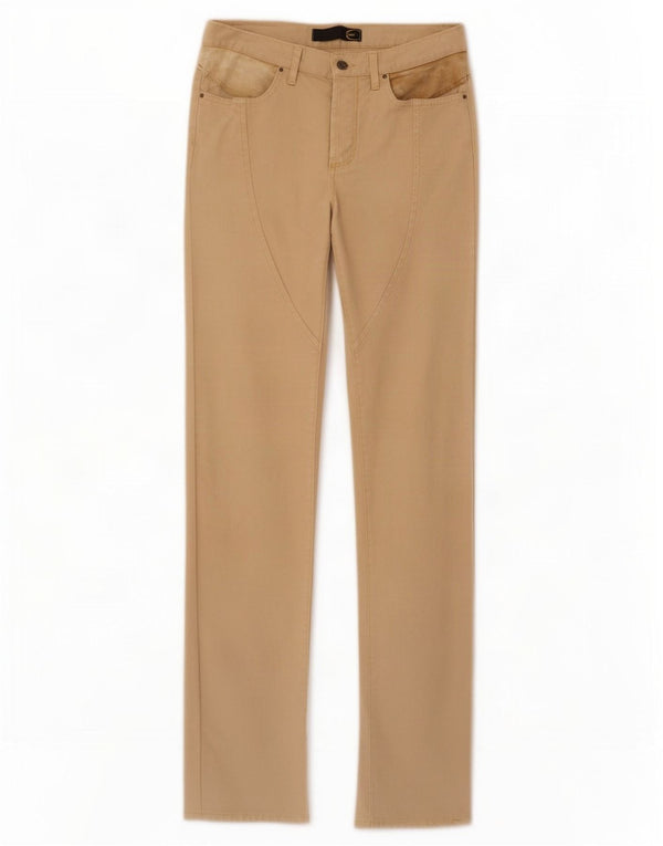 Pantaloni casual drepti pentru femei Just Cavalli IT 44 Medium W30 L35 Bej