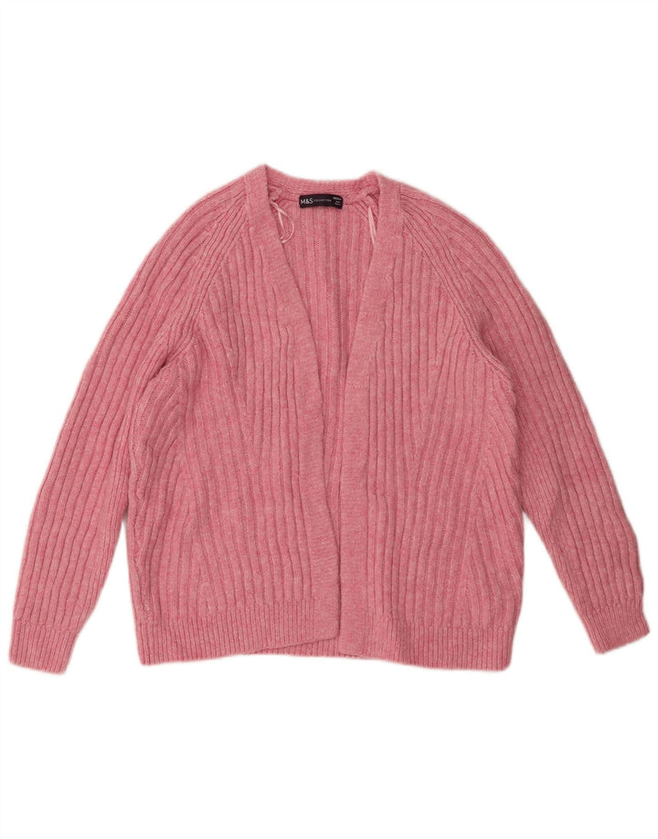 Pulover cardigan deschis pentru femei Marks & Spencer UK 14 Roz mediu acrilic