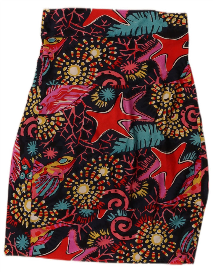 VINTAGE Womens Abstract Pattern Pencil Skirt W26 Small Multicoloured
