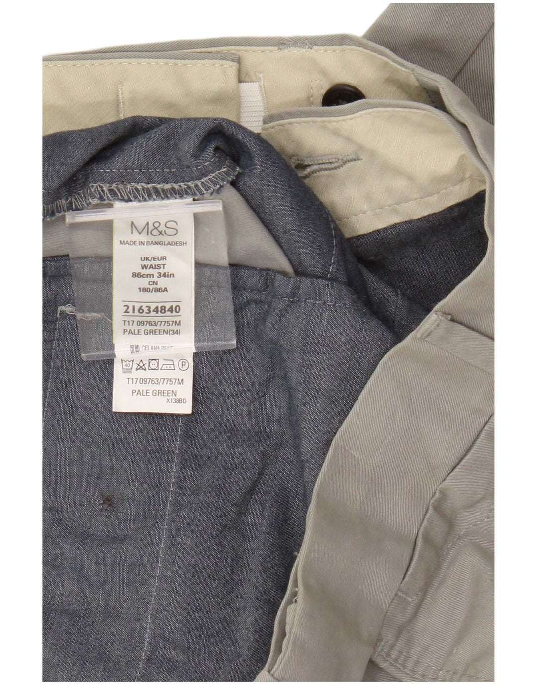 Pantaloni scurți chino pentru bărbați Marks & Spencer W34, bumbac gri mare