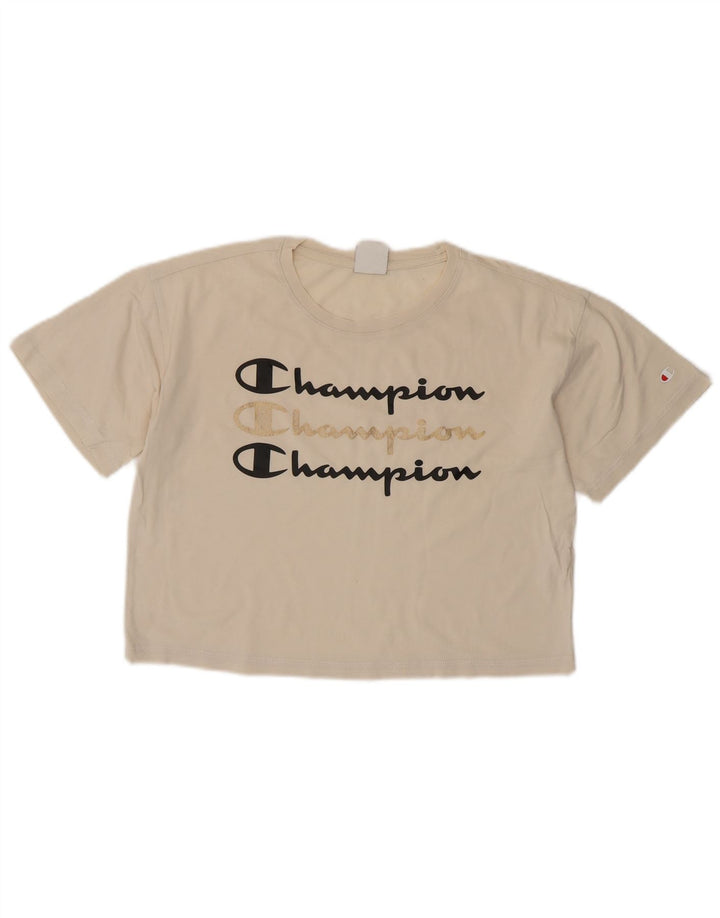 CHAMPION Tricou cu grafic supradimensionat pentru femei Top UK 10 Small Off White