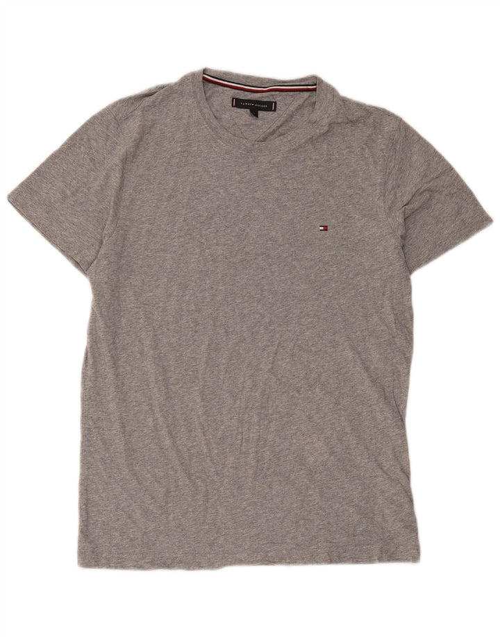 Tricou Tommy Hilfiger pentru bărbați Top din bumbac gri mediu