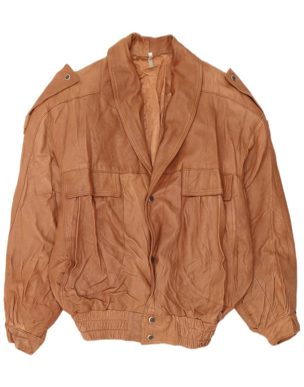 Jachetă militară din piele pentru bărbați VINTAGE UK 44 2XL piele maro