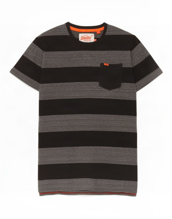 Tricou pentru bărbați Superdry Top din bumbac cu dungi gri mediu