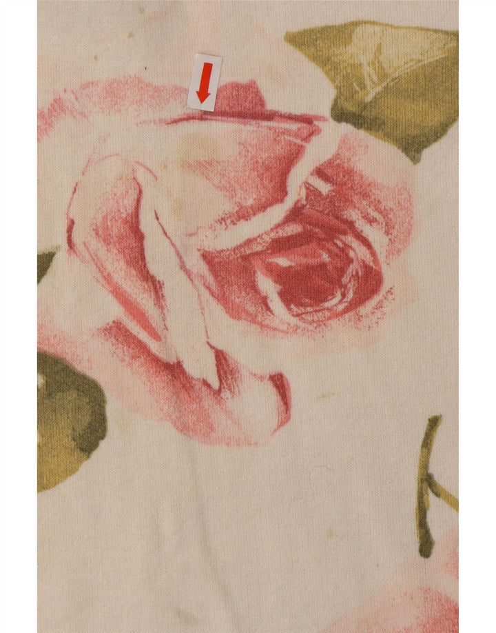 VINTAGE Top pentru femei cu mânecă lungă UK 16 mare bumbac floral alb