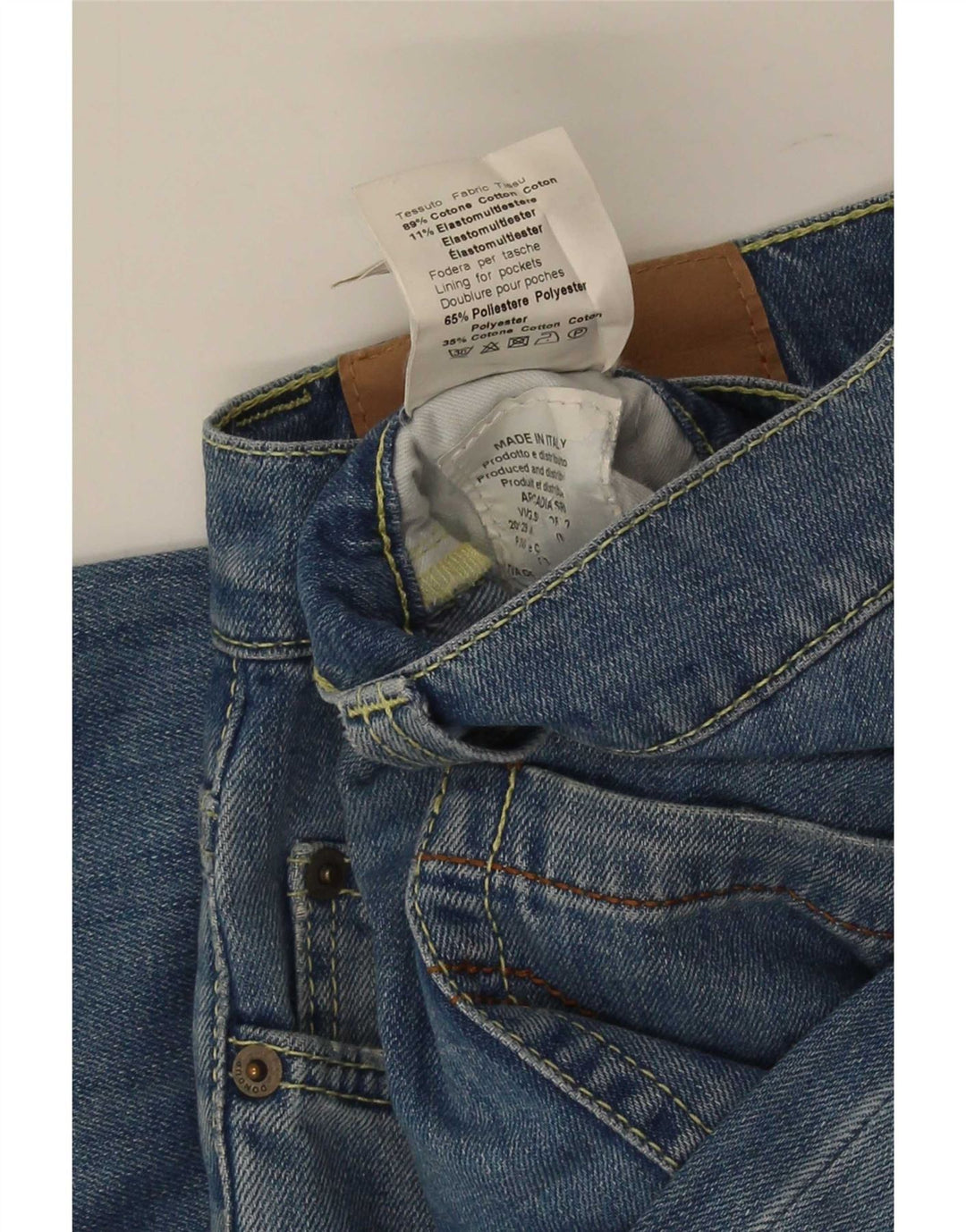Dondup Blugi pentru bărbați slim, învechiți, L33 L32, bumbac albastru